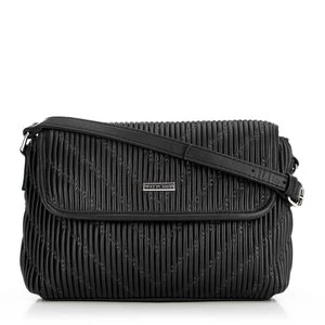 Damska crossbody w pionowe przeszycia z ekoskóry czarna Wittchen