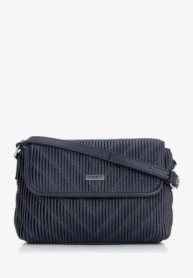 Damska crossbody w pionowe przeszycia z ekoskóry granatowa Wittchen