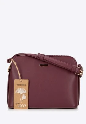 Damska crossbody z ekoskóry dwukomorowa bordowa Wittchen