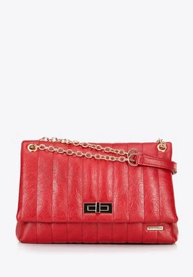 Damska crossbody z ekoskóry dwukomorowa duża czerwona Wittchen