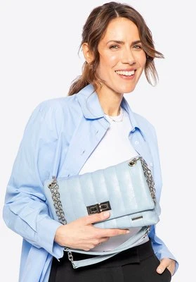 Damska crossbody z ekoskóry dwukomorowa mała niebieska Wittchen