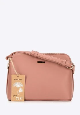 Damska crossbody z ekoskóry dwukomorowa różowa Wittchen