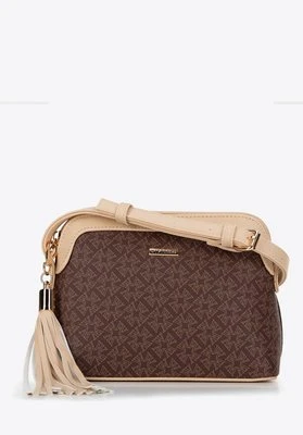 Damska crossbody z ekoskóry w monogram brązowa Wittchen