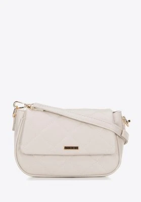 Damska crossbody z ekoskóry w przeszycia kremowa Wittchen