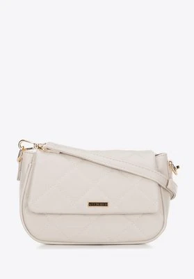 Damska crossbody z ekoskóry w przeszycia kremowa Wittchen