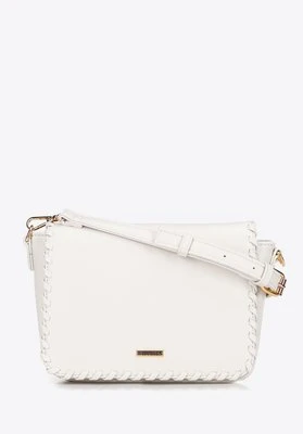 Damska crossbody z obszytą klapą kremowa Wittchen