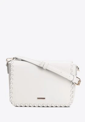 Damska crossbody z obszytą klapą kremowa Wittchen