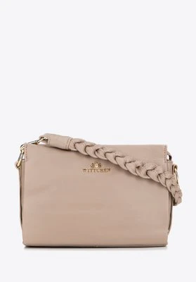 Damska crossbody z plecioną rączką beżowa Wittchen