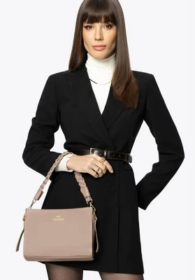 Damska crossbody z plecioną rączką taupe Wittchen