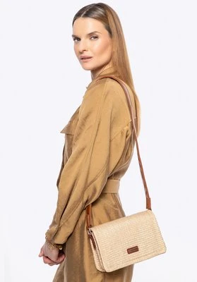 Damska crossbody z plecionki beżowo - brązowa Wittchen