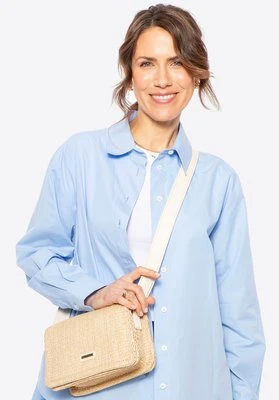 Damska crossbody z plecionki beżowo - kremowa Wittchen