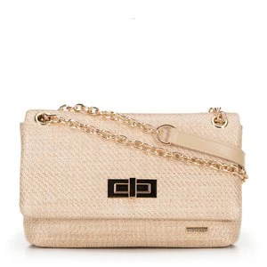 Damska crossbody z plecionki na łańcuszku beżowa Wittchen