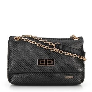 Damska crossbody z plecionki na łańcuszku czarna Wittchen