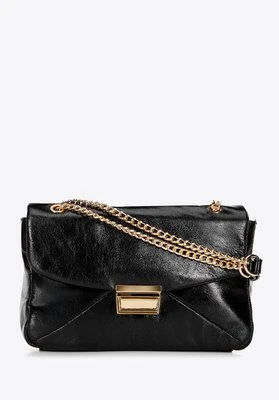 Damska crossbody z połyskującej ekoskóry czarna Wittchen