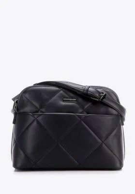 Damska crossbody z przeszyciami ekoskóra czarno - grafitowa Wittchen