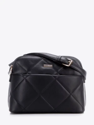 Damska crossbody z przeszyciami ekoskóra czarno - złota Wittchen