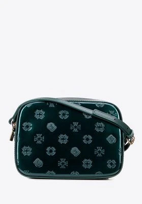 Damska crossbody ze skóry lakierowanej ciemny zielony Wittchen