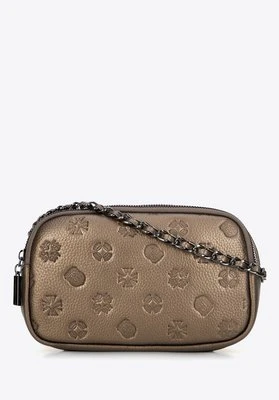 Damska crossbody ze skóry na łańcuszku złota Wittchen