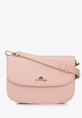 Damska crossbody ze skóry naturalnej różowa Wittchen