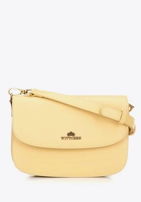 Damska crossbody ze skóry naturalnej żółta Wittchen