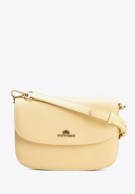 Damska crossbody ze skóry naturalnej żółta Wittchen