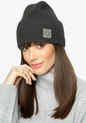 Damska czapka klasyczna ciemny szara Wittchen