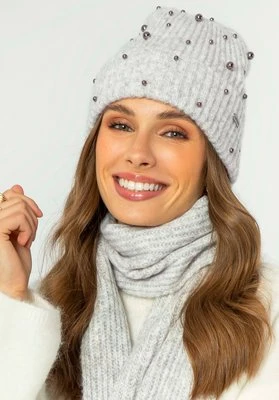 Damska czapka w koraliki szara Wittchen