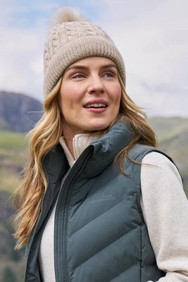 Damska czapka z pomponem i podszewką z pluszu - Beige Mountain Warehouse