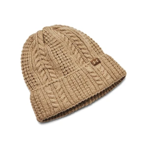 Damska czapka zimowa Under Armour W Halftime Cable Knit Beanie - brązowa