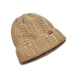 Damska czapka zimowa Under Armour W Halftime Cable Knit Beanie - brązowa