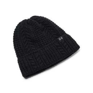 Damska czapka zimowa Under Armour W Halftime Cable Knit Beanie - czarna