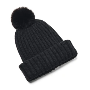 Damska czapka zimowa Under Armour W Halftime Pom Beanie - czarna