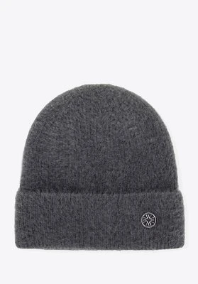Damska czapka zimowa z miękkiej dzianiny szara Wittchen