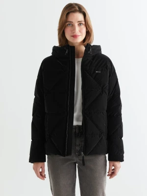 Damska czarna ocieplana kurtka z kapturem GANT