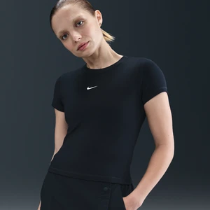 Zdjęcie produktu Damska dopasowana koszulka o skróconym kroju Nike - Czerń