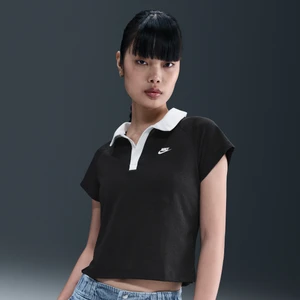 Damska dopasowana koszulka polo w stylu retro - Czerń Nike