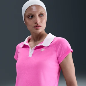 Damska dopasowana koszulka polo w stylu retro - Różowy Nike