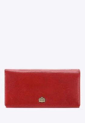Damska duża portmonetka ze skóry naturalnej mieszcząca dowód rejestracyjny czerwona Wittchen