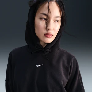 Damska dzianinowa bluza z kapturem o kroju oversize Therma-FIT Nike One - Czerń
