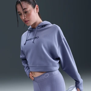 Zdjęcie produktu Damska dzianinowa bluza z kapturem Therma-FIT Nike Pro - Niebieski