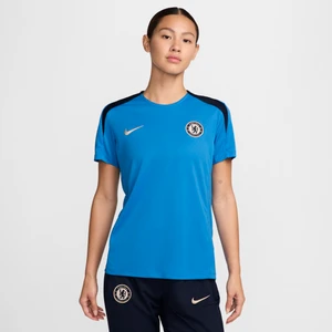 Damska dzianinowa koszulka piłkarska z krótkim rękawem Nike Dri-FIT Chelsea F.C. Strike - Niebieski