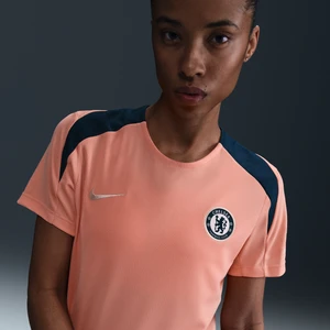 Damska dzianinowa koszulka piłkarska z krótkim rękawem Nike Dri-FIT Chelsea F.C. Strike Special Edition - Pomarańczowy