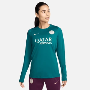 Damska dzianinowa koszulka piłkarska z półokrągłym dekoltem Nike Dri-FIT Paris Saint-Germain Strike - Zieleń