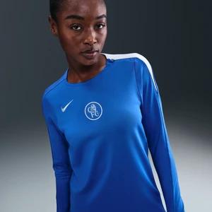 Damska dzianinowa koszulka piłkarska z półokrągłym dekoltem Nike Dri-FIT Total 90 Chelsea F.C. Strike (wersja trzecia) - Niebieski