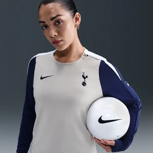 Damska dzianinowa koszulka piłkarska z półokrągłym dekoltem Nike Dri-FIT Tottenham Hotspur Strike - Szary