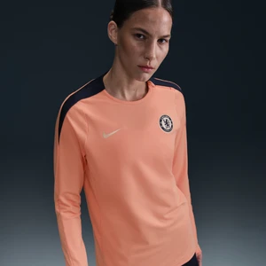 Damska dzianinowa koszulka z półokrągłym dekoltem Nike Dri-FIT Chelsea F.C. Strike Special Edition - Pomarańczowy