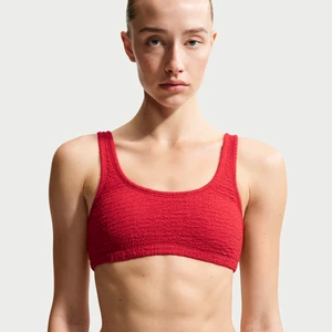 Damska góra od bikini Nike Swim Shoreline Texture Bralette - Czerwony