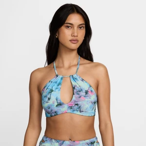 Damska góra od bikini z wiązaniem Nike Swim - Niebieski