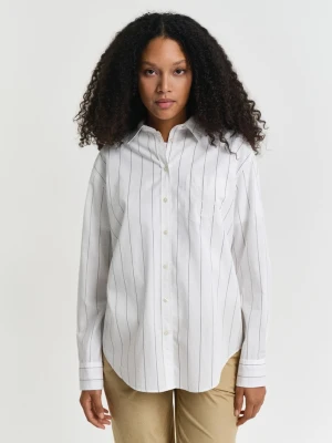 Damska granatowa kontrastowa koszula w paski o swobodnym kroju GANT