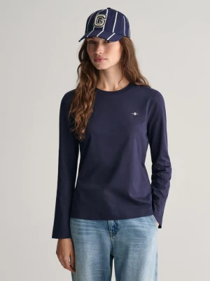 Damska granatowa koszulka z długim rękawem GANT